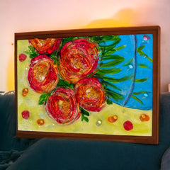 DAZZLING FLORAL BOUQUET GLASS ART