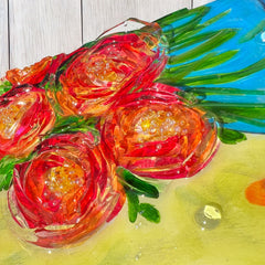 DAZZLING FLORAL BOUQUET GLASS ART